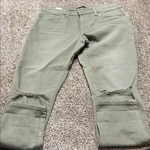 Joe’s Olive Stretch Distressed Women Jeans Size W 30.